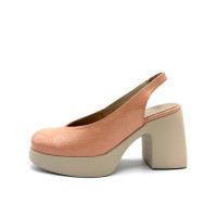 Dámske rúžové slingback lodičky Wonders na platforme