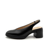 Dámske čierne kožené slingback lodičky Wonders