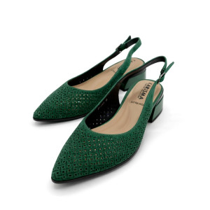 Dámske elegantné slingback sandále Karisma zelené
