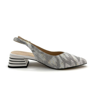 Dámske kožené kombinované  slingback lodičky Epica 