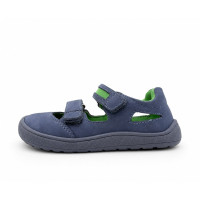 Detské tmavomodré kožené barefoot sandále Protetika