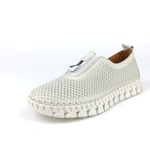 Dámske béžové kožené slip-on tenisky Guero