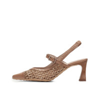 Dámske hnedé slingback lodičky Hispanitas