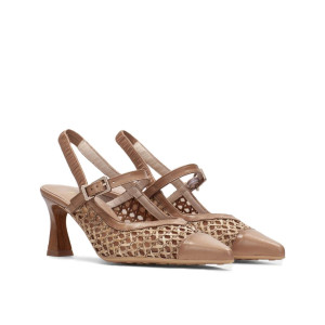Dámske hnedé slingback lodičky Hispanitas