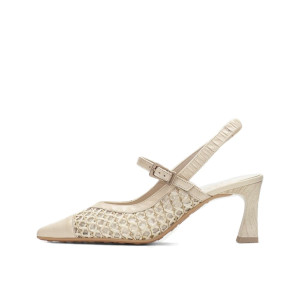 Dámske krémové slingback lodičky Hispanitas