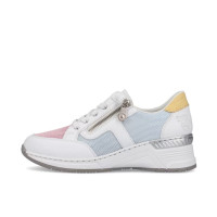 Dámske biele sneakers s bočným zipsom Rieker