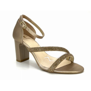 KOŽENÉ SPOLOČENSKÉ SANDÁLE KORDEL V ZLATEJ FARBE