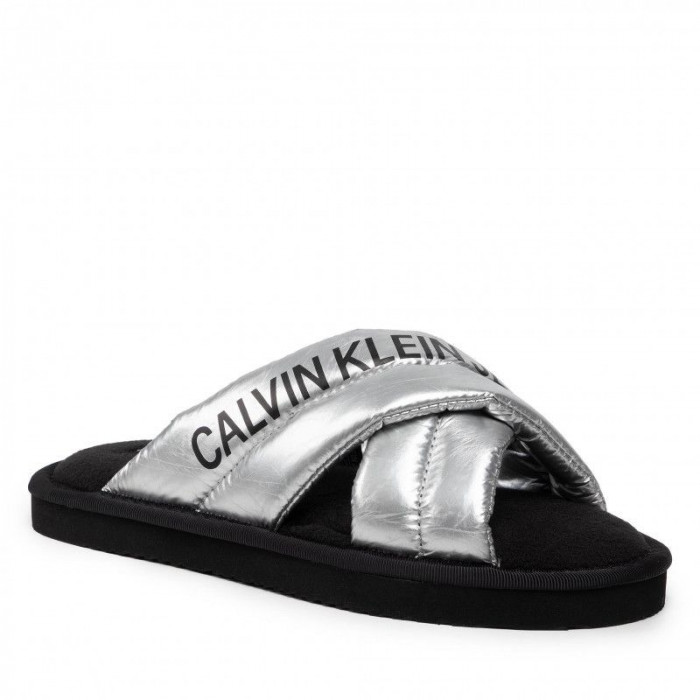 Papuče Calvin Klein strieborné