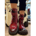 Červené dámske kožené topánky Epica