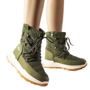Dámske zimné topánky Lee Cooper v zelenej farbe